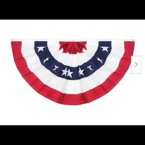 3 ft. x 6 ft. USA Pleated Half Fan Flag Bunting w/Canvas Header Brass Grommets